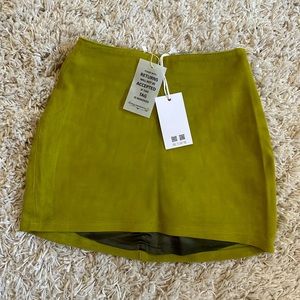Heavy Manners Suede Green Skylark Mini Skirt